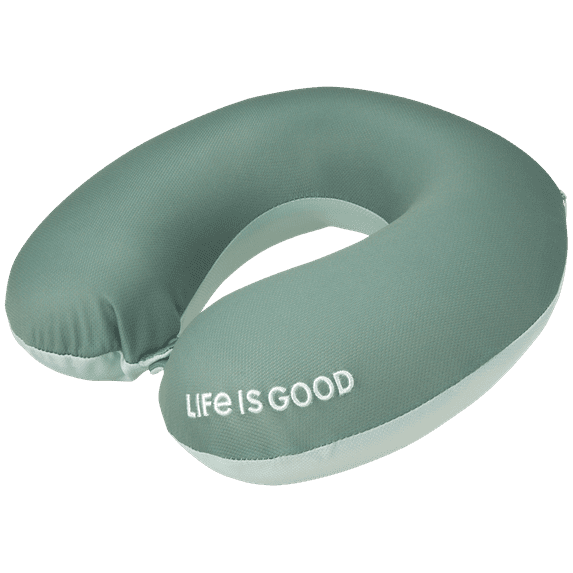 LIFE IS GOOD Memory Foam Travel Neck Pillow - U-Shaped, High Density Memory Foam