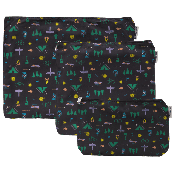 LIFE IS GOOD Travel Pouch Set - 3 Piece Lightweight Space Saving Storage Bag - Luggage Organizer, Travel Essentials