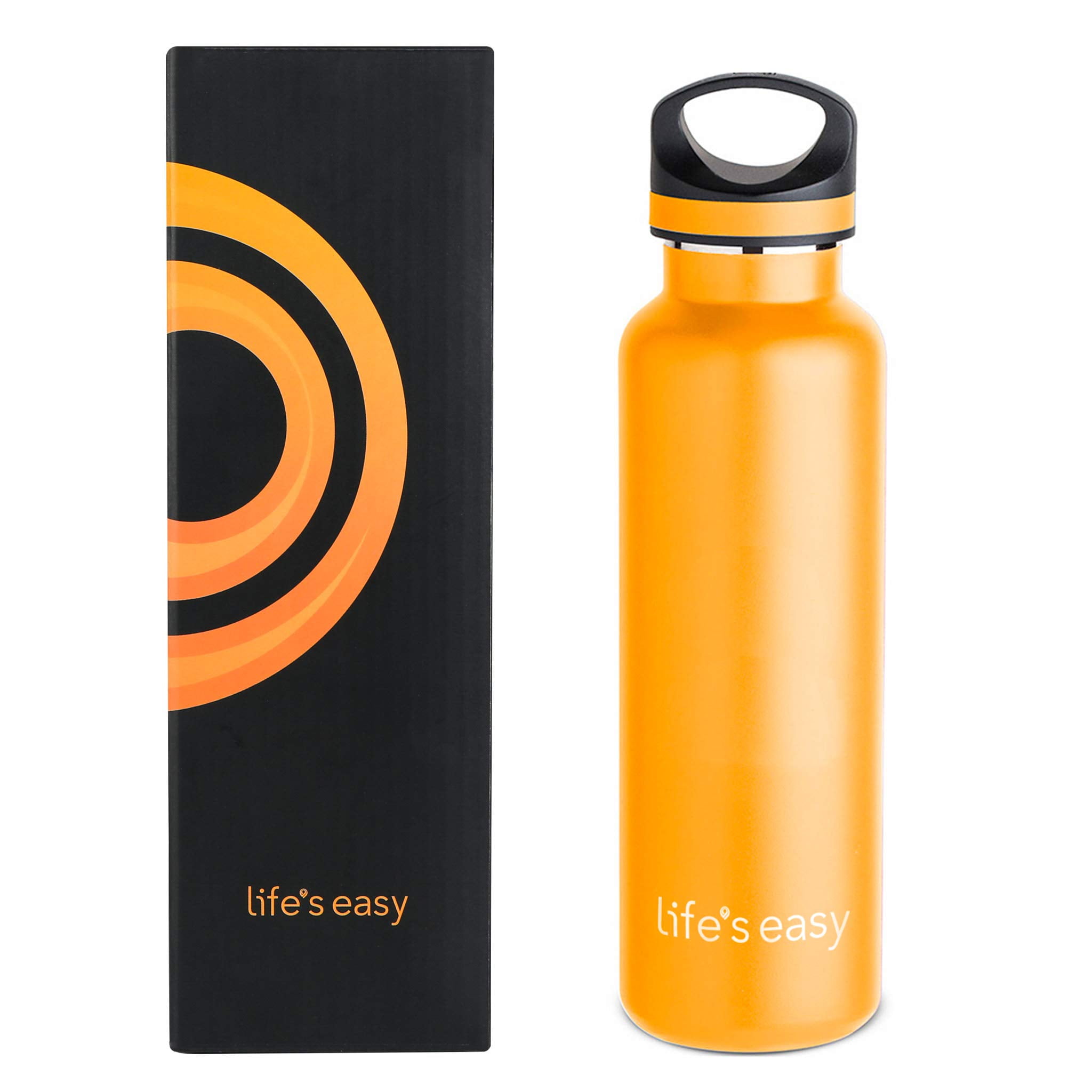 HYDY Vacuum Insulated Thermal Water Bottle 20 oz - BPA Free Stainless Steel - Eco Friendly - Ideal for Exercise, The Office and Travel - Modern
