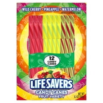 LIFE SAVERS Assorted Fruit Flavors Christmas Candy Canes Stocking Stuffers, 5.3oz 12 Count