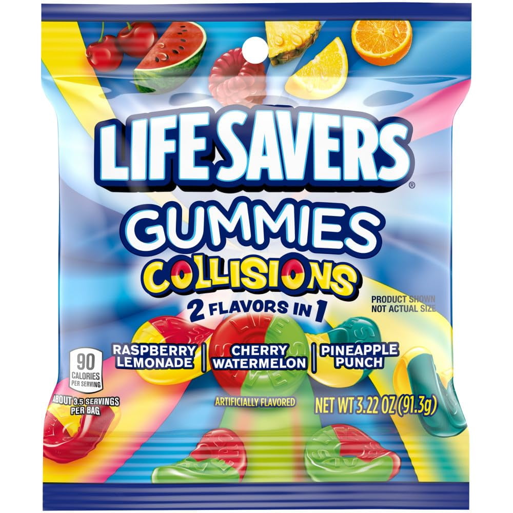 LIFE SAVERS Collisions Gummy KEF28 Candy, 3.22 oz Bag (Pack of 12)