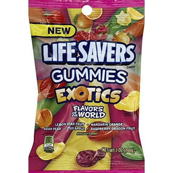 LIFE SAVERS Exotics Gummy Candy, 7 oz Bag
