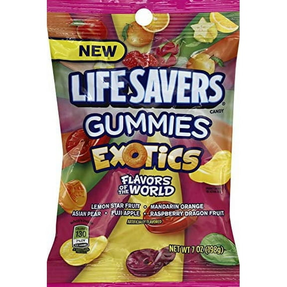 LIFE SAVERS Exotics Gummy Candy, 7 oz Bag