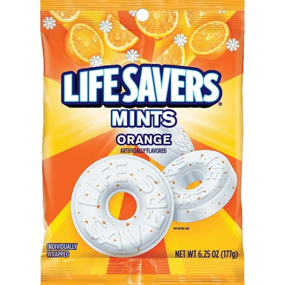 LIFE SAVERS Orange Mints Candy, 6.25-Ounce Bag [2-Bags]