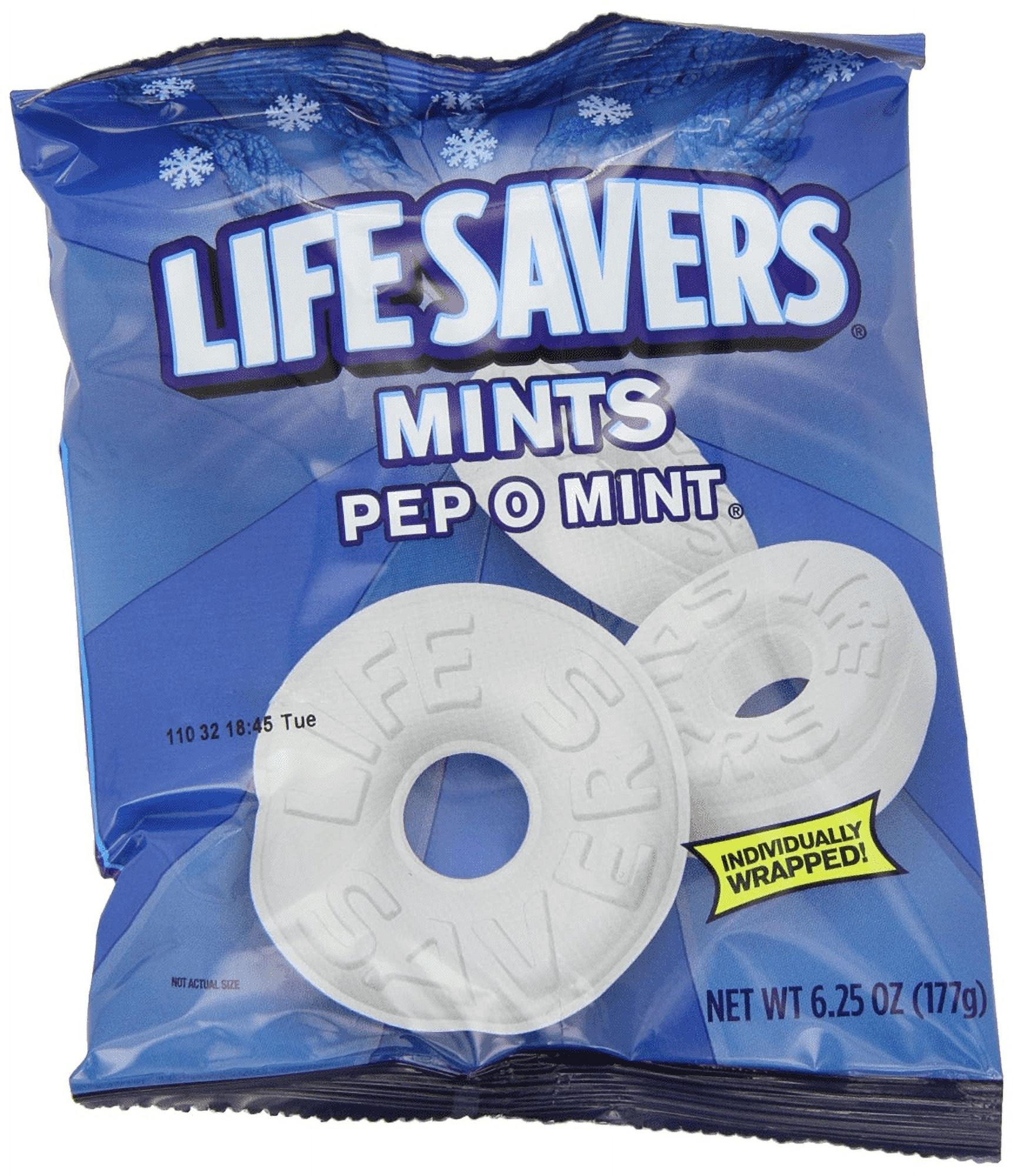 LIFE SAVERS Pep-O-Mint Breath Mints Hard Candy Bulk Pack, 6.25 oz Bags (Pack of 12)