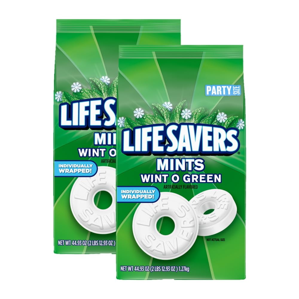 LIFE SAVERS WintOGreen Breath Mint Bulk Hard Candy, Party Size, 44.93