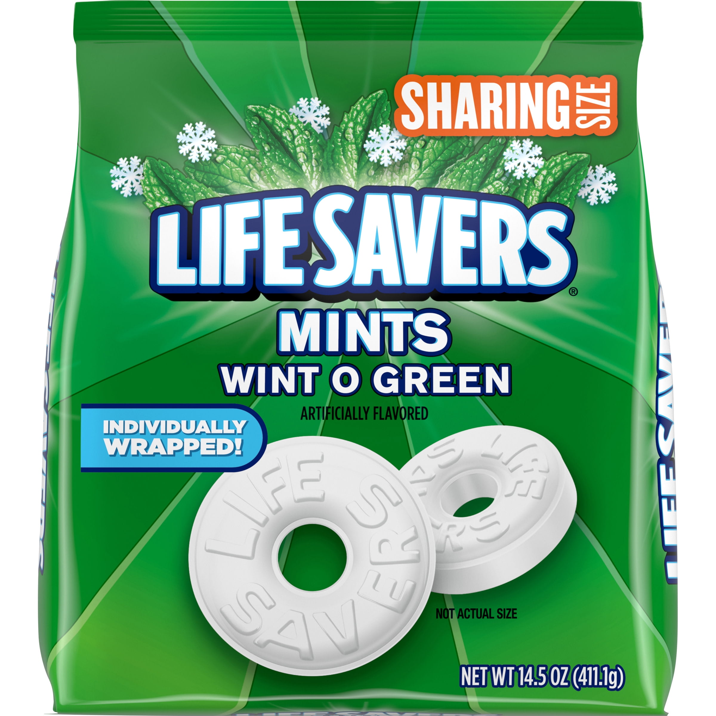 LIFE SAVERS Wint O Green Mint Hard Candy, 14.5-Ounce Sharing Size Bag