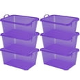 thumbnail image 1 of Life Story 55 Qt Stackable Storage Bin, Light Duty Lidded Container, Purple, 6 Pack, 1 of 9
