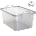 thumbnail image 1 of Life Story 55 Qt Stackable Storage Bin, Light Duty Lidded Container, Clear, 18 Pack, 1 of 6