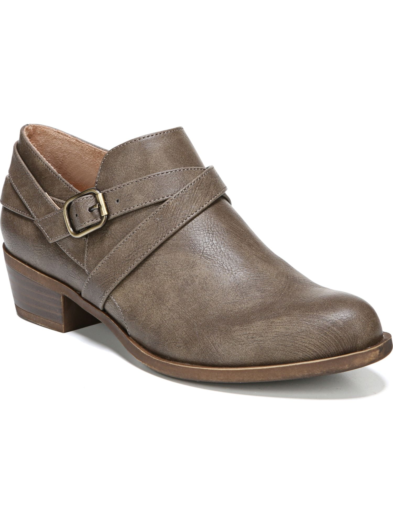 STEVEN NEW YORK Womens Beige Snake Buckle Accent Studded Hazan Almond Toe Block Heel Zip-Up Booties M