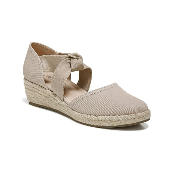 LIFE STRIDE VELOCITY Womens Beige Non-Slip Cushioned Kascade Round Toe Wedge Slip On Espadrille Shoes 9.5 M