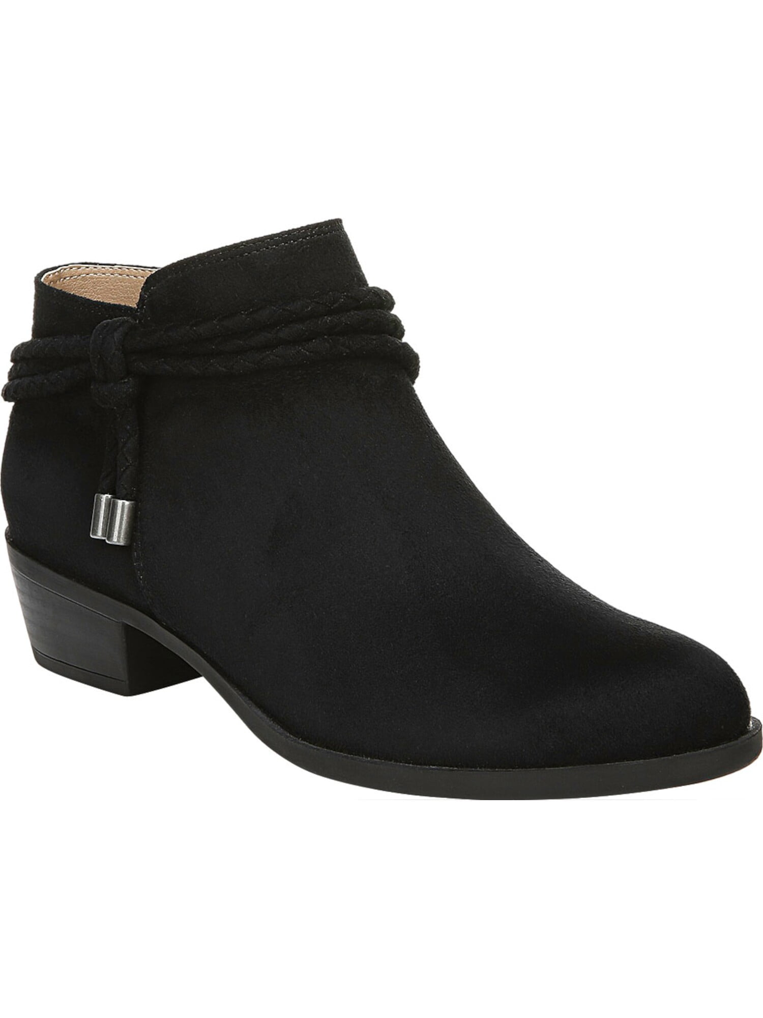 INC Womens Black Chain Lug Sole Comfort Basia Round Toe Block Heel Zip-Up Booties M