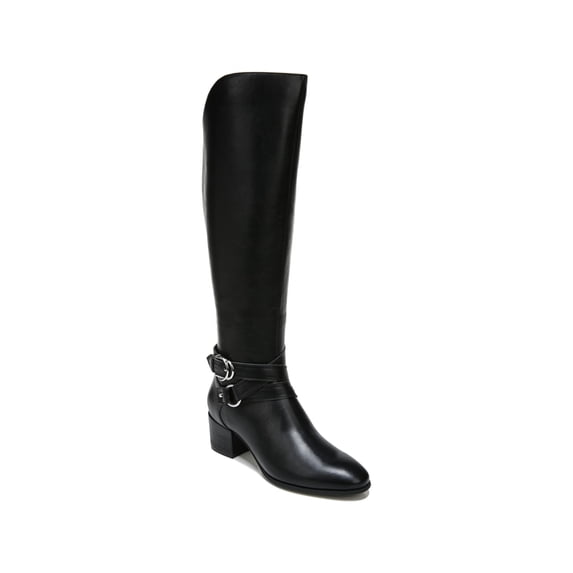 LIFE STRIDE Womens Black Decorative Metallic Hardware Cushioned Buckle Accent Oakley Almond Toe Block Heel Zip-Up Boots Shoes 10 W