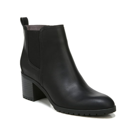 LIFE STRIDE Womens Black Lug Sole Goring Padded Mesa Almond Toe Block Heel Zip-Up Booties 8 M
