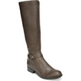 thumbnail image 1 of LIFE STRIDE Womens Brown Strappy Metallic Stud Ring Elastic Goring Comfort Wide Calf X-felicity Round Toe Block Heel Zip-Up Riding Boot 10 W WC, 1 of 3