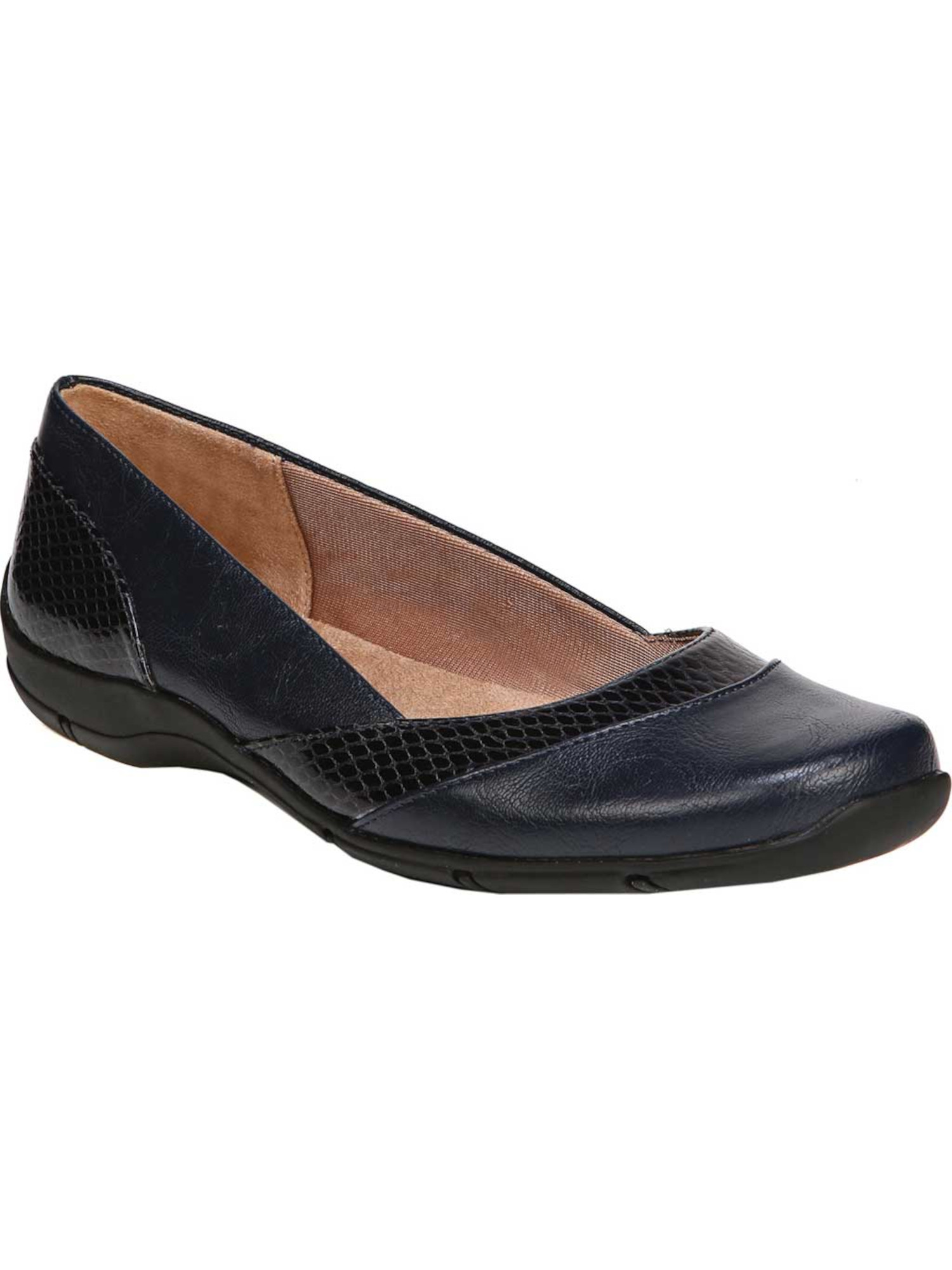 LIFE STRIDE Womens Navy Snake Print Traction Sole Cushioned Comfort
