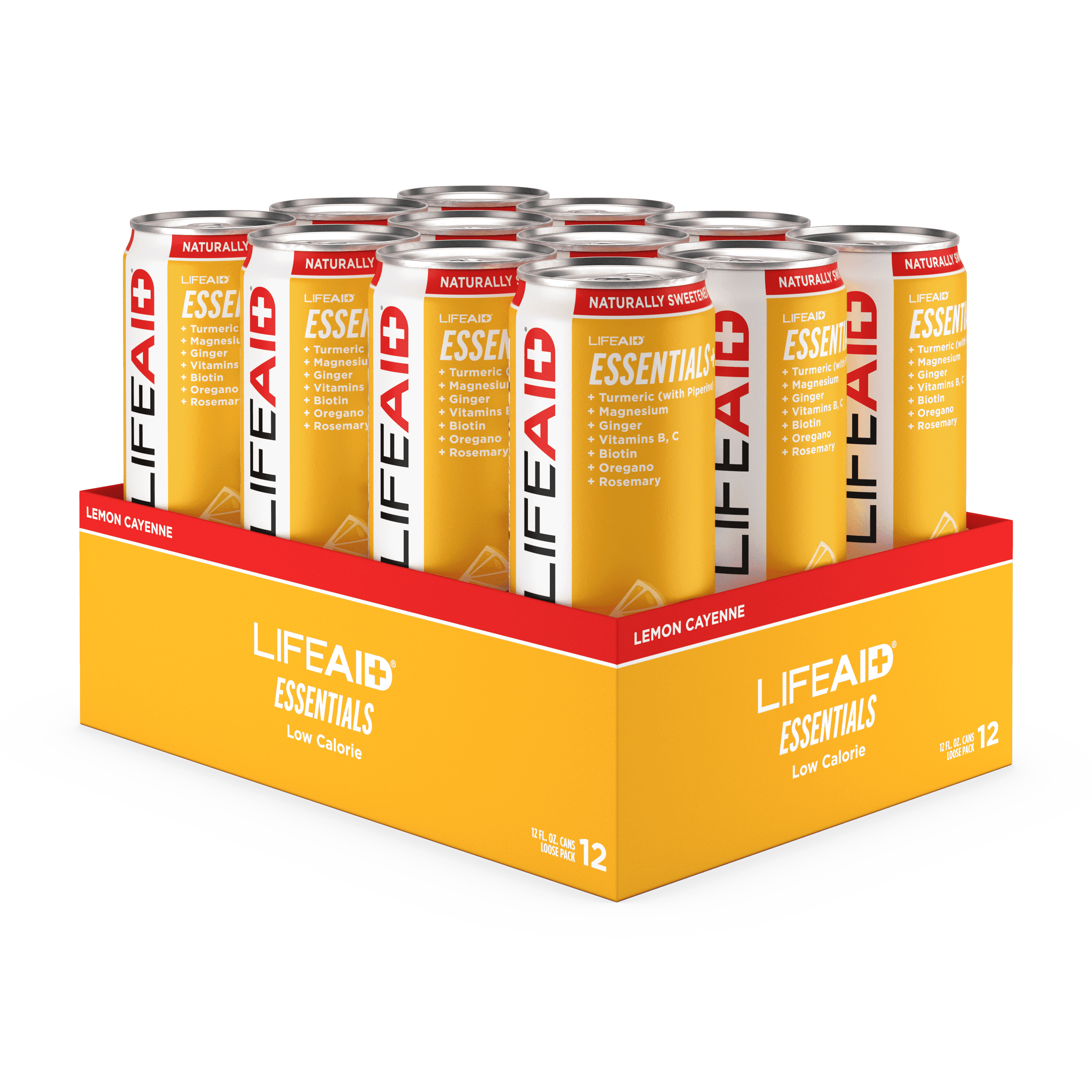 LIFEAID Vitality Blend, Daily Vitamins, Turmeric to Help Reduce Mild Inflammation from Everyday Stress, Healthy Soda Replacement, 100% Clean, Vegan, GF, 12 Fl Oz (Pack of 12)