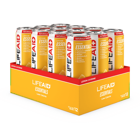 LIFEAID Vitality Blend, Daily Vitamins, Turmeric to Help Reduce Mild Inflammation from Everyday Stress, Healthy Soda Replacement, 100% Clean, Vegan, GF, 12 Fl Oz (Pack of 12)