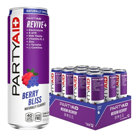 LIFEAID Weekend Recovery PARTYAID Berry Bliss 12-Pack 5-HTP and Milk Thistle