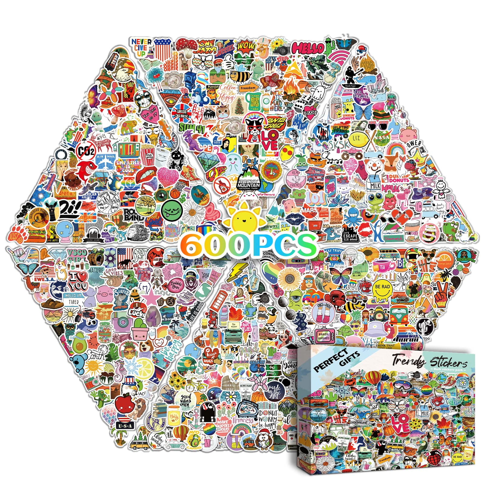 600Pcs Stickers for Teens, Cute Stickers for Kids, Water Bottle Stickers  Bulk fo
