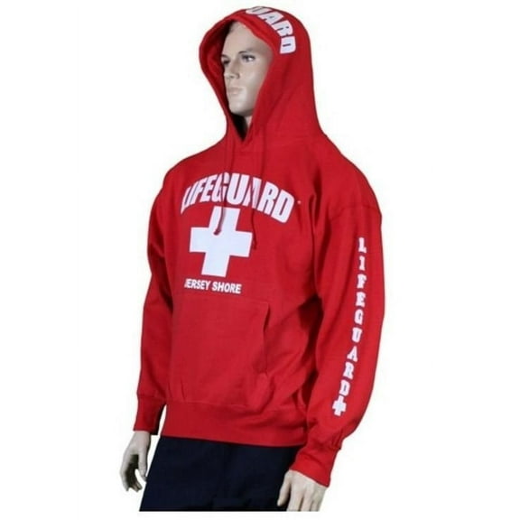 LIFEGUARD HOODIE JERSEY SHORE OFFICIALLY LICENSED SWEATSHIRT RED NJ ADULT MENS