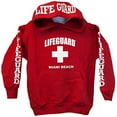thumbnail image 1 of LIFEGUARD Kids Miami Beach Florida Life Guard Sweatshirt Red Hoodie (L(14/16)), 1 of 2