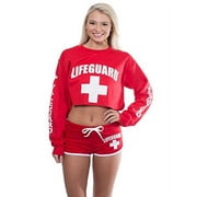 LIFEGUARD Licensed Cropped Crew Neck Ladies Sweatshirt
