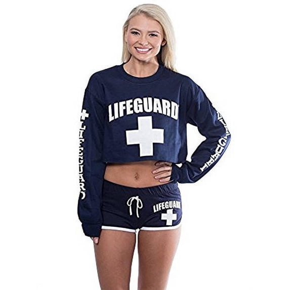 LIFEGUARD Licensed Cropped Crew Neck Ladies Sweatshirt