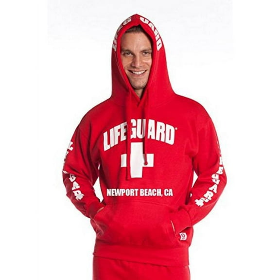 LIFEGUARD Official Guys Newport Beach Hoodie Red X-Large