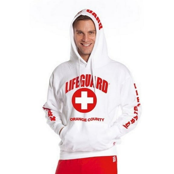 LIFEGUARD Official Guys Orange County Hoodie White Medium