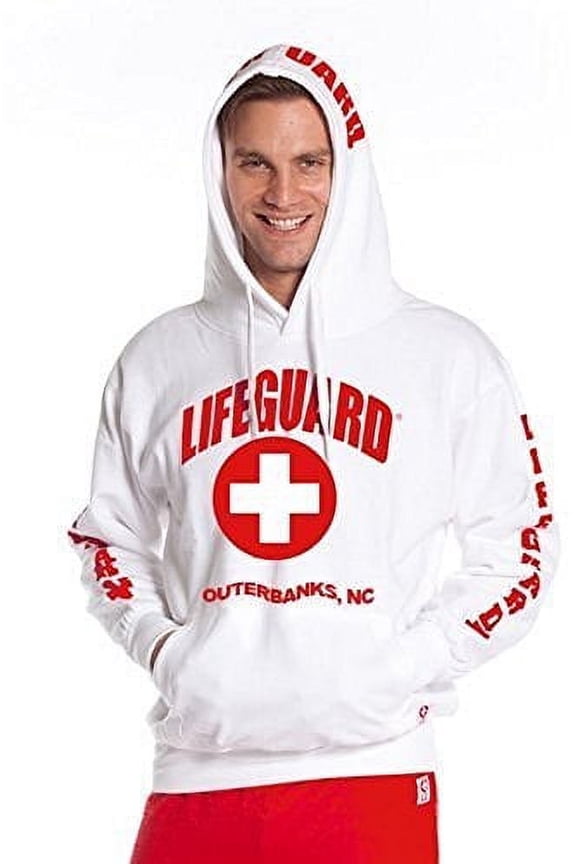 Official Guys White Hoodie Outerbanks NC Medium