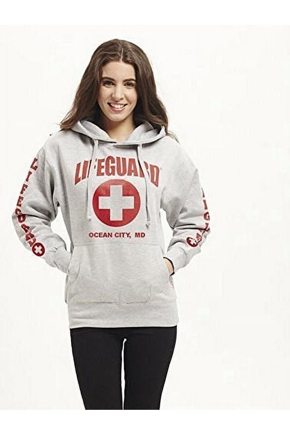 Official Ladies Grey Hoodie Ocean City X-Large