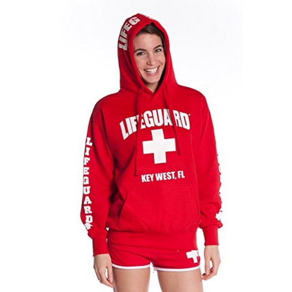 LIFEGUARD Official Ladies Red Hoodie Key West FL Medium