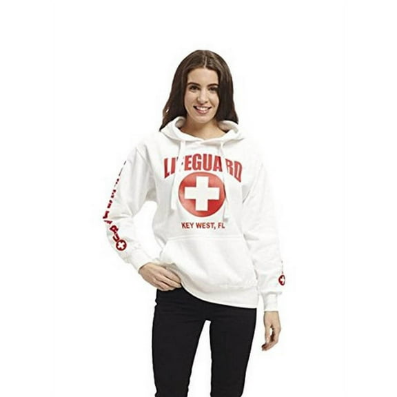 LIFEGUARD Official Ladies White Hoodie Key West FL Medium
