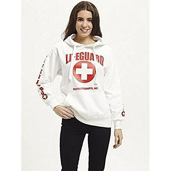 LIFEGUARD Official Ladies White Hoodie Outerbanks NC Large