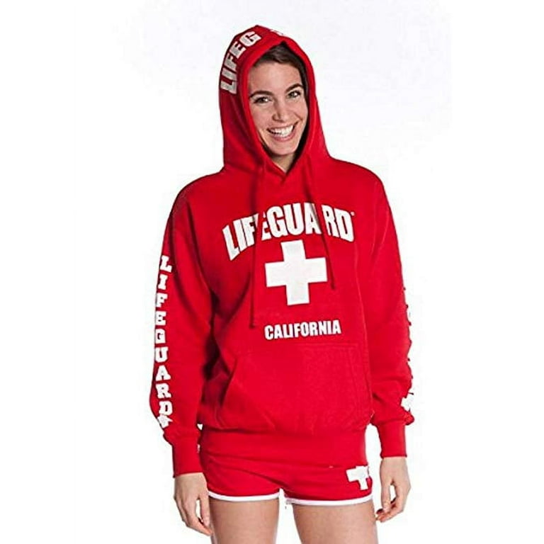 LIFEGUARD Officially Licensed Ladies California Hoodie Sweatshirt Apparel  For Women, Teens and Girls (Medium, Red) 