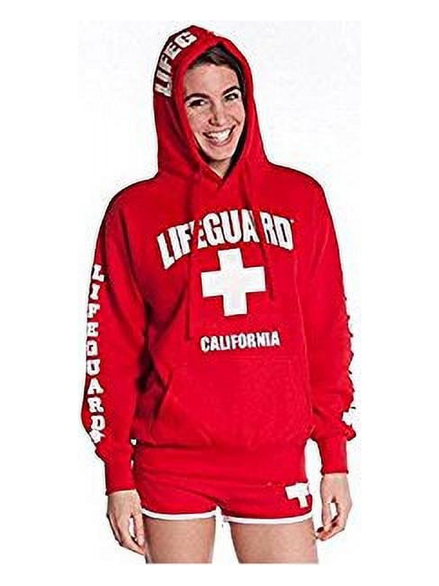 LIFEGUARD Officially Licensed Ladies California Hoodie Sweatshirt Apparel for Women, Teens and Girls Red - image 1 of 2