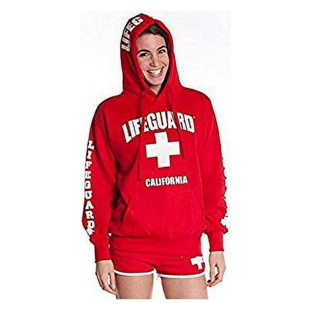 LIFEGUARD Officially Licensed Ladies California Hoodie Sweatshirt Apparel for Women, Teens and Girls Red