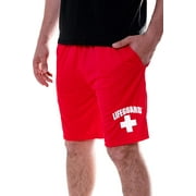 LIFEGUARD Officially Licensed Mens Active Running Performance Shorts Moisture Wicking (XL) Red