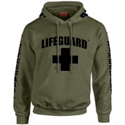LIFEGUARD Officially Licensed Military Green Hoodie with Black Print on Chest Sleeves and Hood for Men and Women S