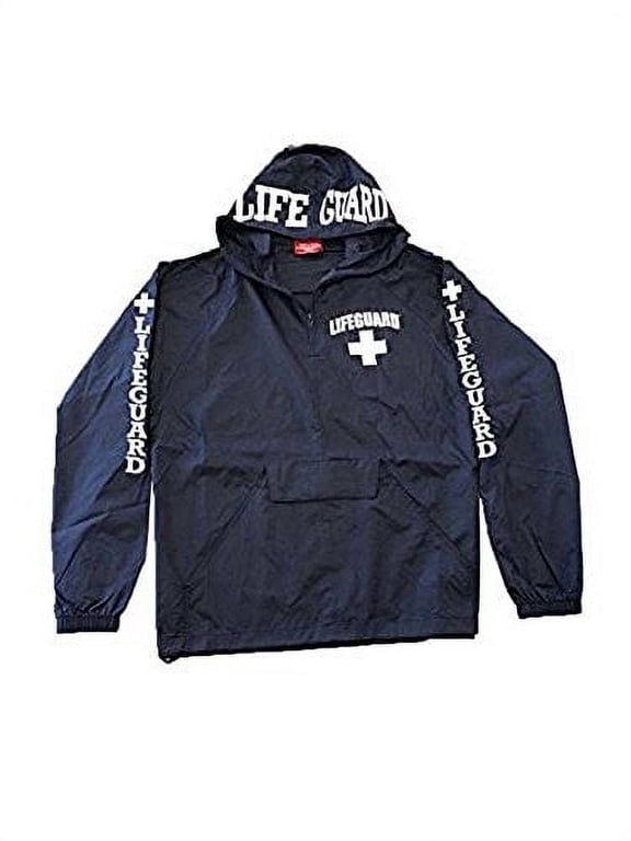 Officially Licensed Quarter Zip Nylon Pack-Away Windbreaker Jacket (S, Navy)