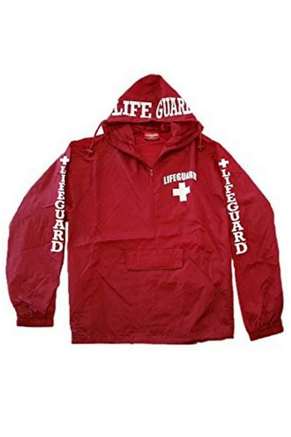 Officially Licensed Quarter Zip Nylon Pack-Away Windbreaker Jacket (XXL, Red)