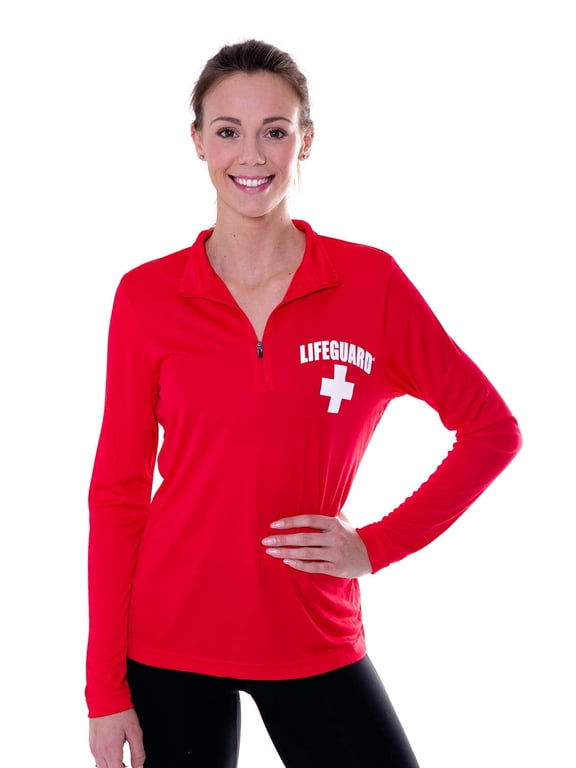 Officially Licensed Womens 1/4 Quarter Zip Active Performance Long Sleeve Shirt… (S) Red