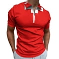 thumbnail image 1 of LIFEGUARD RED CROSS Men Zipper T-shirt Summer Casual Short Sleeve T-shirt Top, 1 of 7