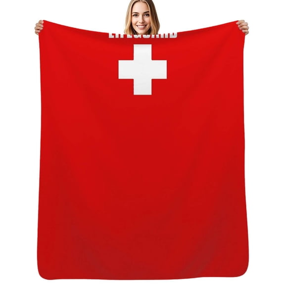 LIFEGUARD RED CROSS Soft Blanket Travel Bedding Throws Flannel Bedspread Sofa Bed Cover