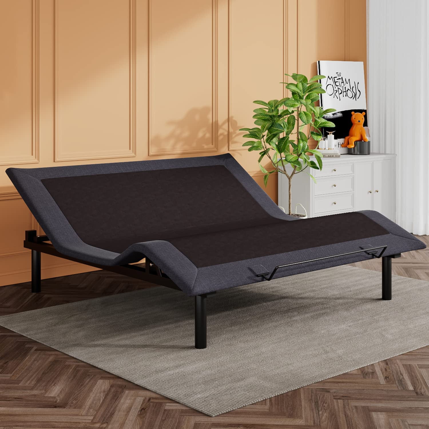 LIFEI Electric Adjustable Bed Base, Ergonomic Basic King Size Bed Frame