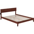 LIFEI, Orlando, Low Profile Wood Platform Bed, Queen, Walnut