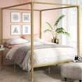 LIFEI Patricia Gold Metal Canopy Platform Bed Frame / Mattress