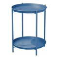 thumbnail image 1 of LIFERECORD 2-Tier Round Metal End Table with Removable Tray – Small Space-Saving Side Table for Living Room, Bedroom, Balcony, Patio, Blue, 1 of 6