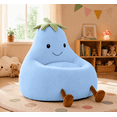 thumbnail image 1 of LIFERECORD 24" Children's Bean Bag Chair, Kids Filled Toddler Bean Bag Sofa Padded Bean Bag Chair for Boys & Girls, Cute Eggplant, Blue, 1 of 10
